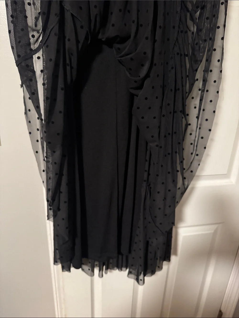 torrid Black Polka Dot Midi Dress with Flutter Sleeves - Picture 6 of 6
